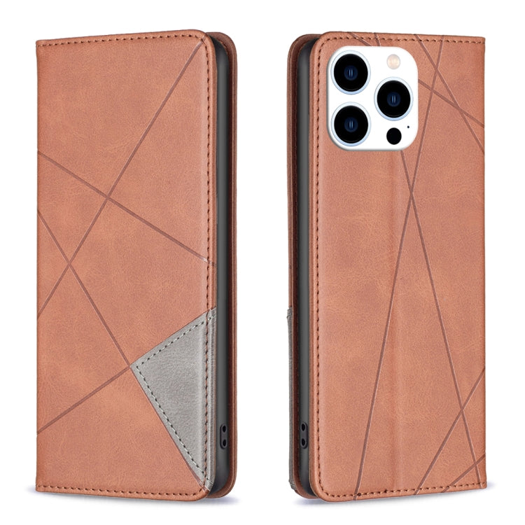 Rhombus Texture Magnetic Leather Phone Case, For iPhone 15 Pro Max, For iPhone 15 Pro, For iPhone 15 Plus, For iPhone 15