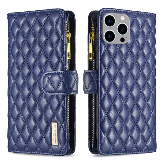 Diamond Lattice Zipper Wallet Leather Flip Phone Case