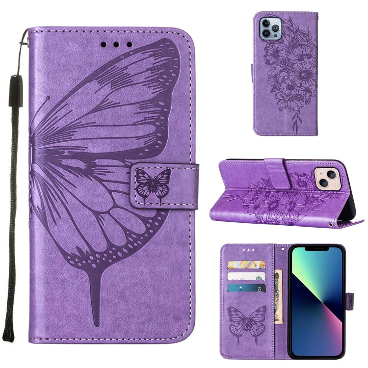 Embossed Butterfly Leather Phone Case