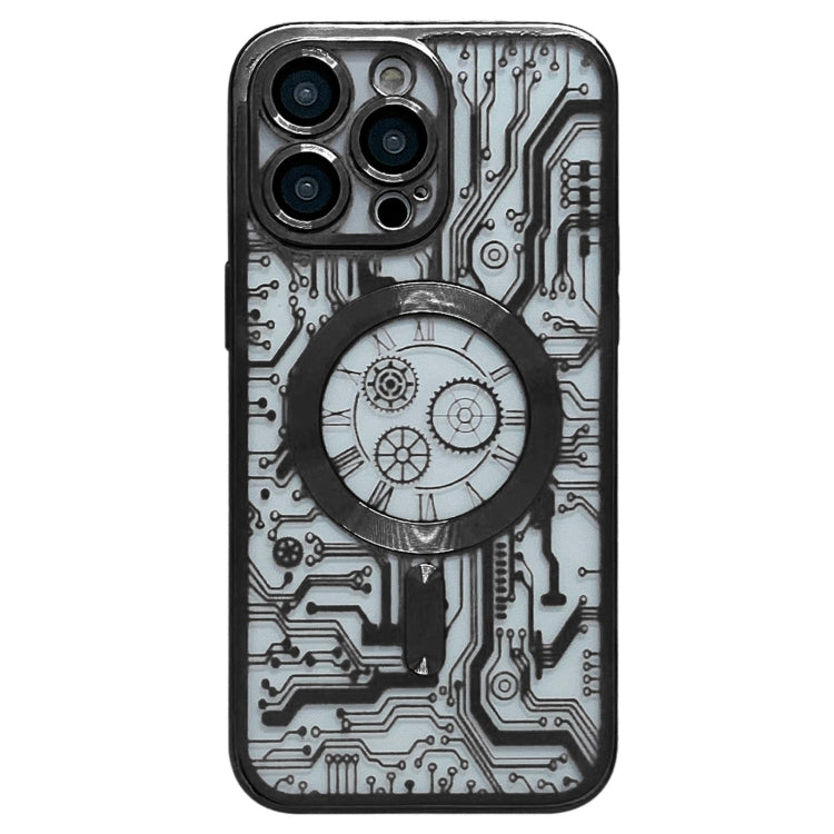Electroplated Circuit Board Pattern MagSafe Phone Case, For iPhone 13, For iPhone 12, For iPhone 12 Pro Max