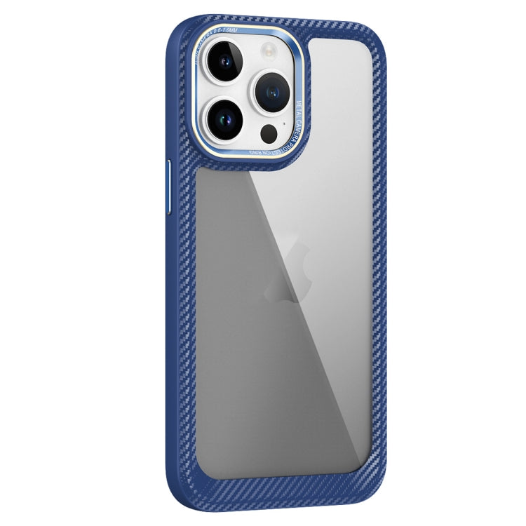Carbon Fiber Transparent Back Panel Phone Case, For iPhone 14, For iPhone 14 Pro, For iPhone 14 Pro Max, For iPhone 13 Pro Max, For iPhone 13 Pro