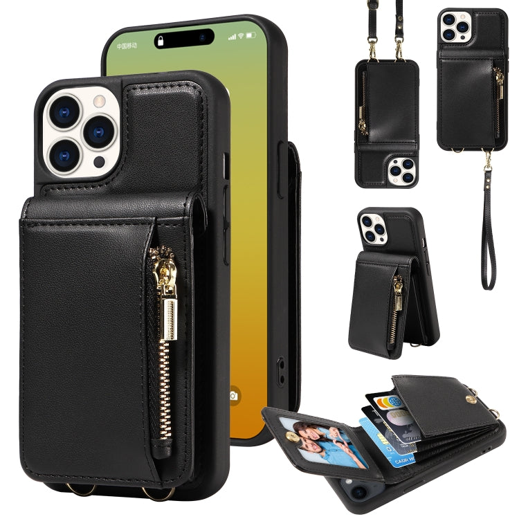 Crossbody Lanyard Zipper Wallet Leather Phone Case