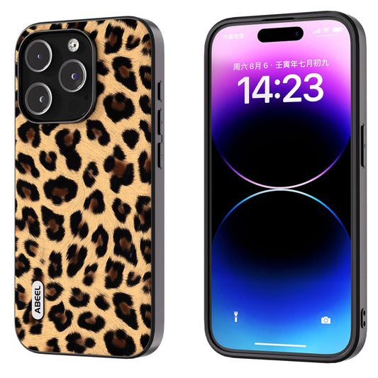 ABEEL Black Edge Leopard Phone Case, For iPhone 15 Pro Max, For iPhone 15 Pro, For iPhone 15 Plus, For iPhone 15, For iPhone 14 Plus, For iPhone 14