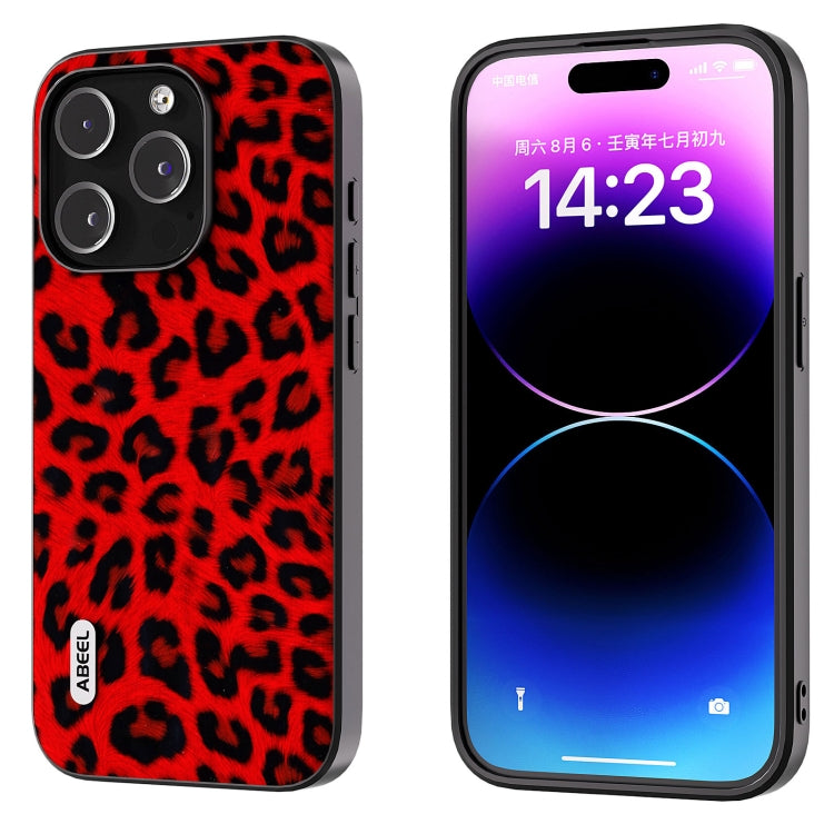 ABEEL Black Edge Leopard Phone Case, For iPhone 14 Pro, For iPhone 14 Pro Max