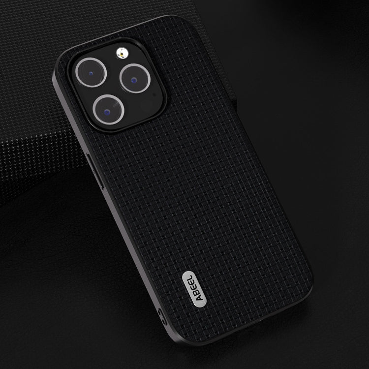 ABEEL Genuine Leather Luxury Black Edge Phone Case, For iPhone 14 Pro, For iPhone 14 Pro Max