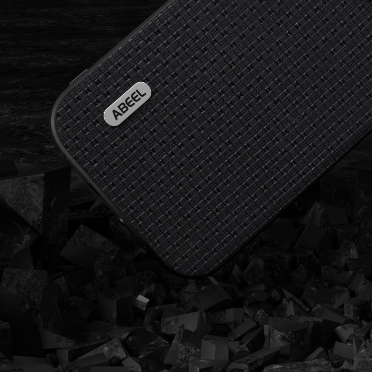 ABEEL Genuine Leather Luxury Black Edge Phone Case, For iPhone 14 Pro, For iPhone 14 Pro Max