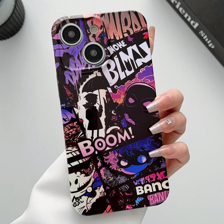 Painted Pattern Precise Hole PC Phone Case, For iPhone 15 Plus