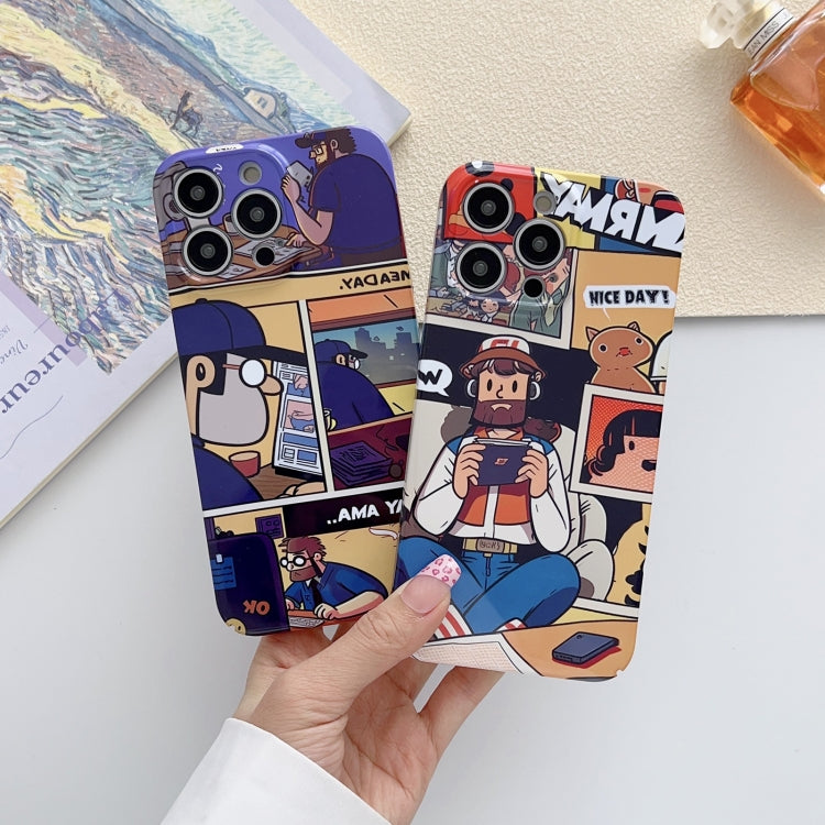 Painted Pattern Precise Hole PC Phone Case, For iPhone 15 Plus