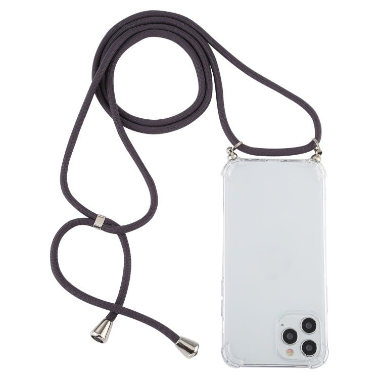 Four-Corner Shockproof Transparent TPU Case with Lanyard, For iPhone 15 Pro