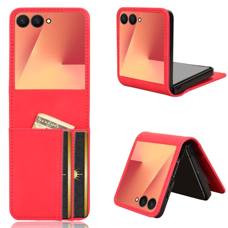 Skin-feeling Half-split External Card Slot Folding Phone Case