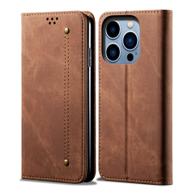 Denim Texture Casual Style Horizontal Flip Leather Case, For iPhone 15 Pro, For iPhone 15 Plus, For iPhone 15