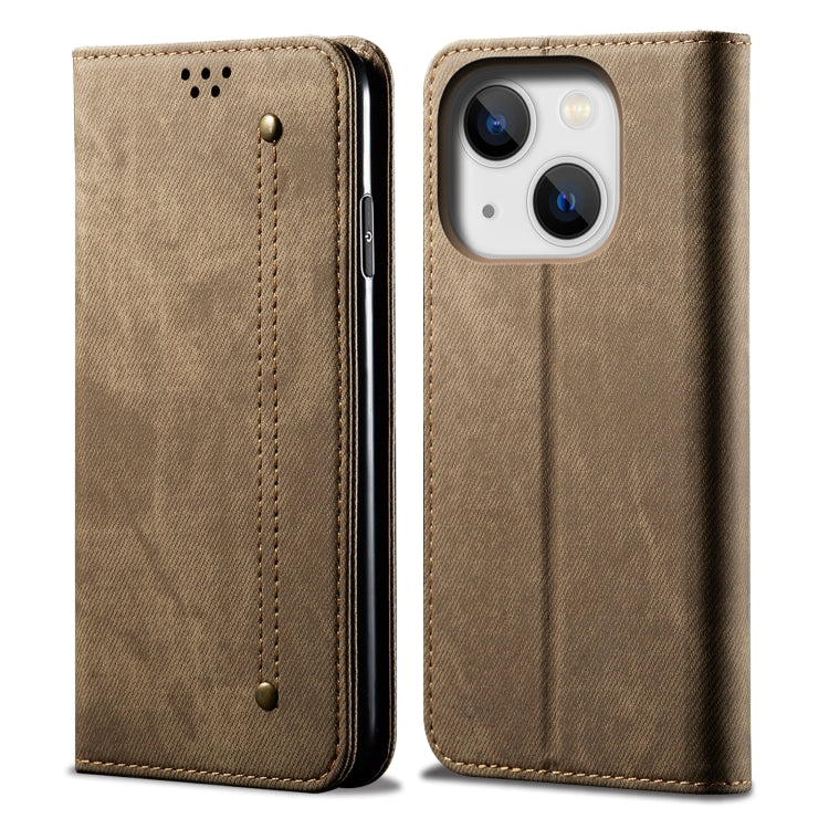 Denim Texture Casual Style Horizontal Flip Leather Case, For iPhone 15 Pro, For iPhone 15 Plus, For iPhone 15