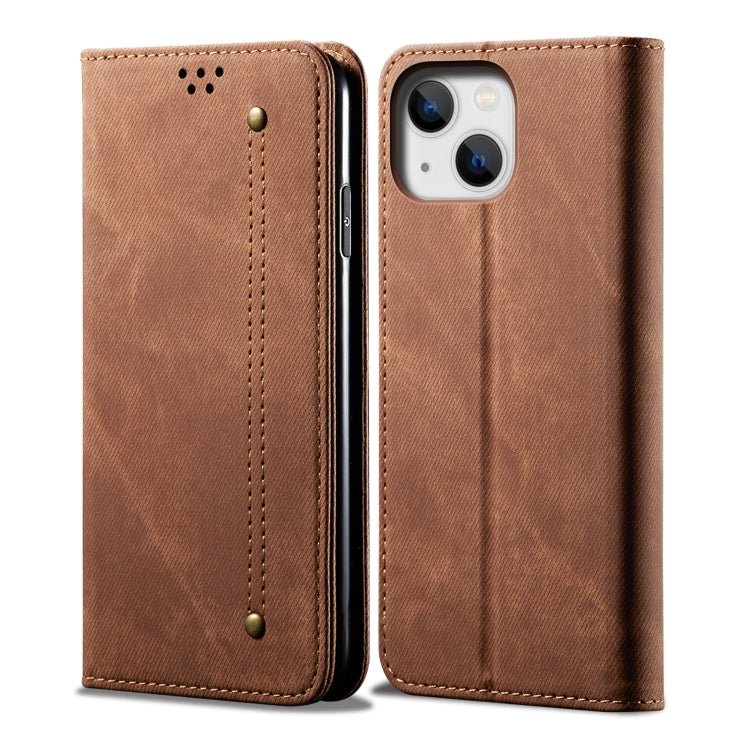 Denim Texture Casual Style Horizontal Flip Leather Case, For iPhone 15 Pro, For iPhone 15 Plus, For iPhone 15