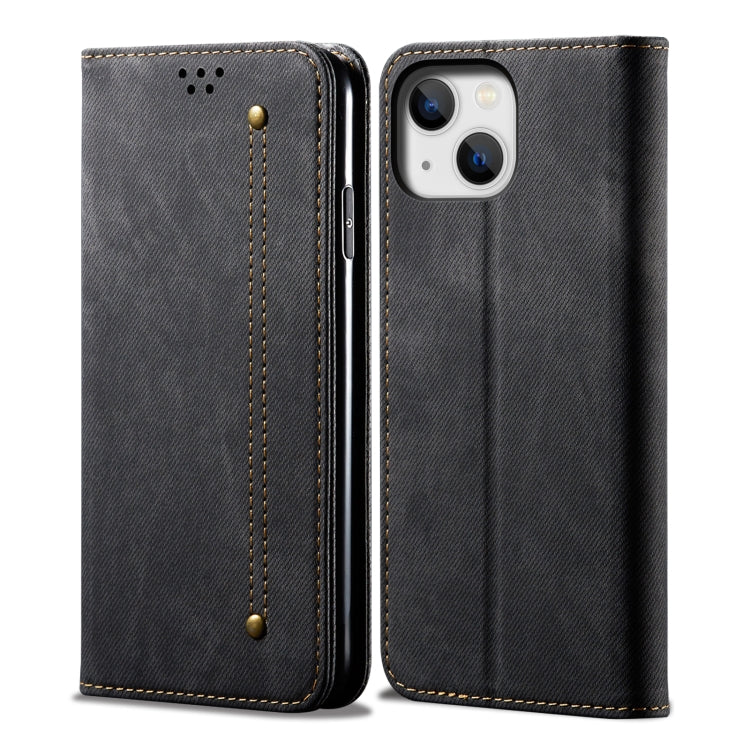 Denim Texture Casual Style Horizontal Flip Leather Case, For iPhone 15 Pro, For iPhone 15 Plus, For iPhone 15