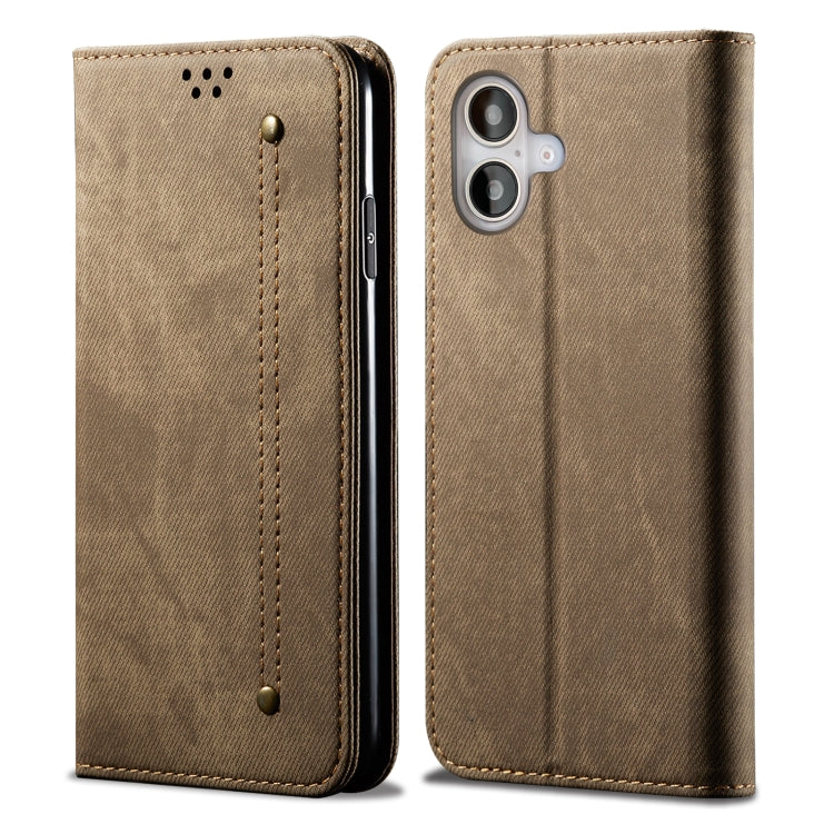 Denim Texture Casual Style Horizontal Flip Leather Case, For iPhone 16e, For iPhone 16 Pro Max, For iPhone 16 Pro, For iPhone 16 Plus, For iPhone 16, For iPhone 15 Pro Max