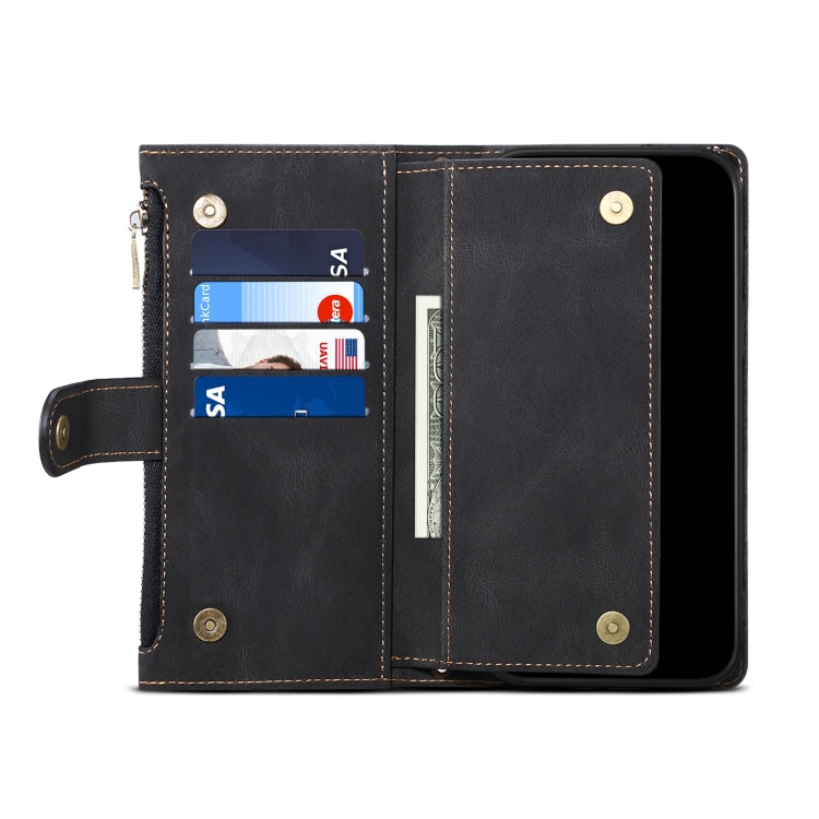 ESEBLE Retro Frosted RFID Flip Leather Phone Case, For iPhone 15 Pro, For iPhone 15 Plus, For iPhone 15