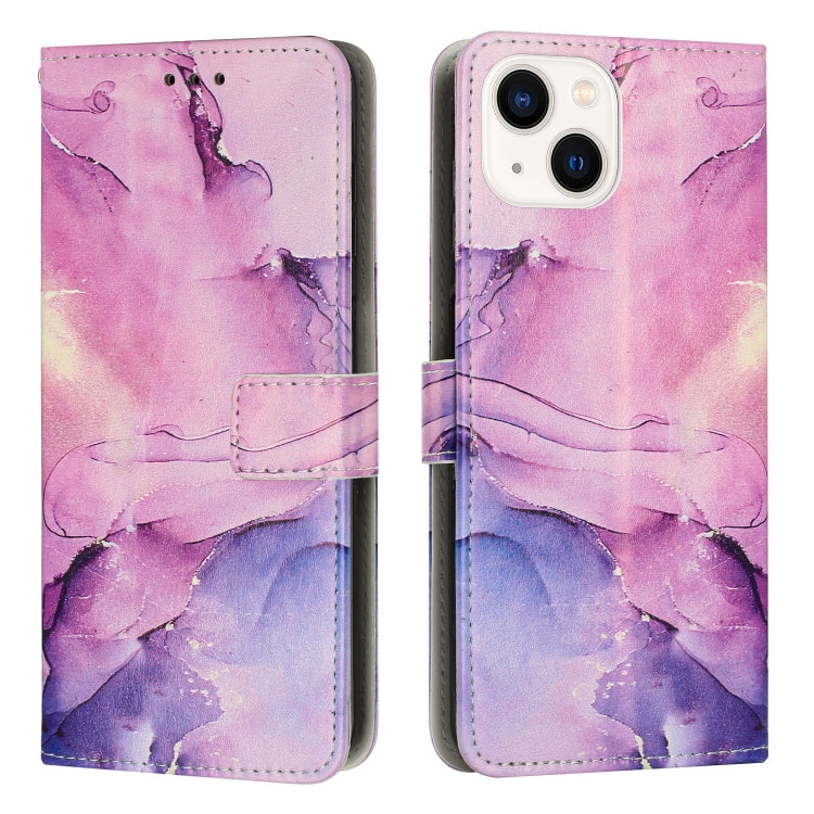 Painted Marble Pattern Leather Phone Case