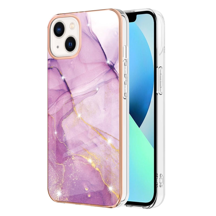 Electroplating Marble Pattern Dual-side IMD TPU Shockproof Phone Case, For iPhone 15 Pro Max, For iPhone 15 Pro, For iPhone 15 Plus, For iPhone 15