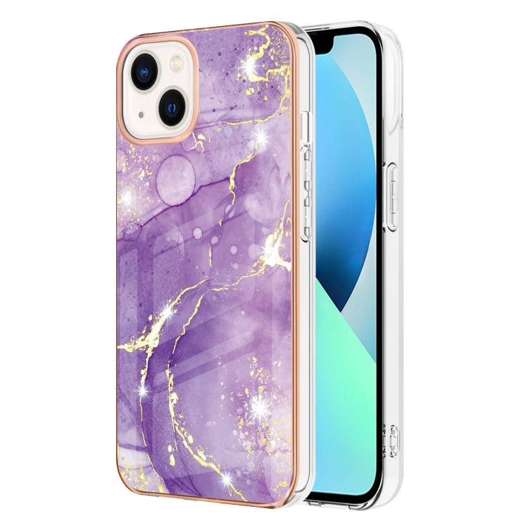 Electroplating Marble Pattern Dual-side IMD TPU Shockproof Phone Case, For iPhone 15 Pro Max, For iPhone 15 Pro, For iPhone 15 Plus, For iPhone 15