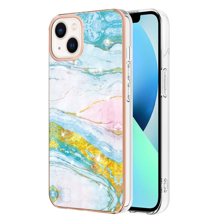 Electroplating Marble Pattern Dual-side IMD TPU Shockproof Phone Case, For iPhone 15 Pro Max, For iPhone 15 Pro, For iPhone 15 Plus, For iPhone 15
