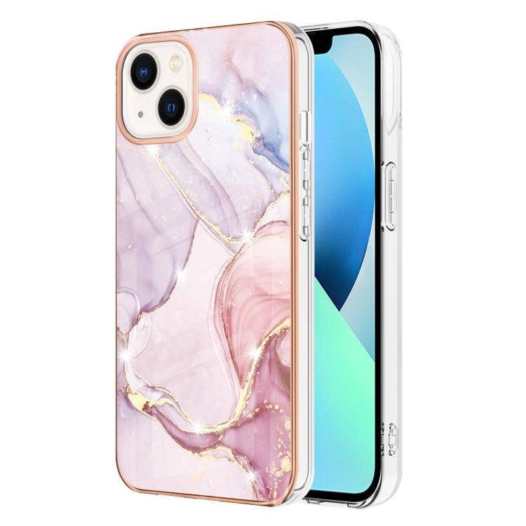 Electroplating Marble Pattern Dual-side IMD TPU Shockproof Phone Case, For iPhone 15 Pro Max, For iPhone 15 Pro, For iPhone 15 Plus, For iPhone 15