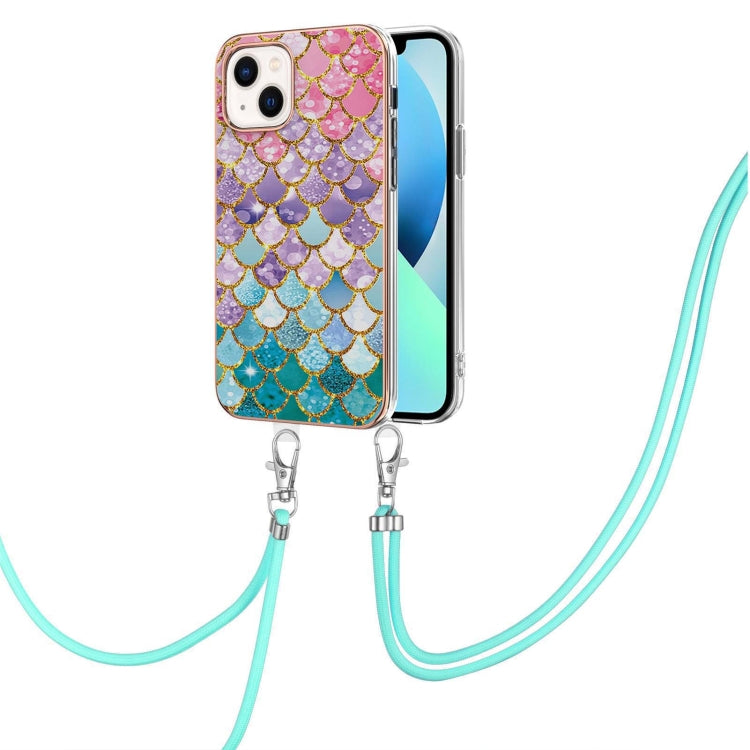 Electroplating Pattern IMD TPU Shockproof Case with Neck Lanyard, For iPhone 15 Pro Max, For iPhone 15 Pro, For iPhone 15 Plus, For iPhone 15