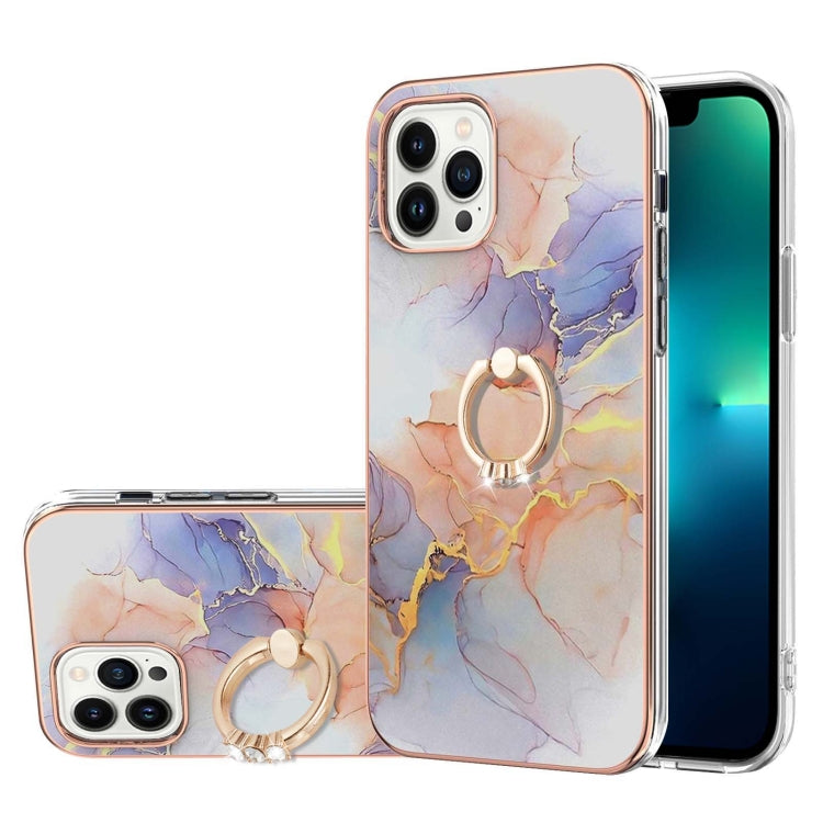 Electroplating Pattern IMD TPU Shockproof Case with Rhinestone Ring Holder, For iPhone 15 Pro Max, For iPhone 15 Pro, For iPhone 15 Plus, For iPhone 15