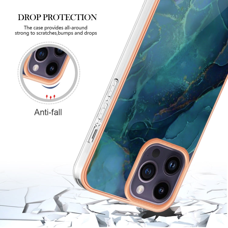 Electroplating Marble Dual-side IMD Phone Case, For iPhone 15 Pro Max, For iPhone 15 Pro, For iPhone 15 Plus, For iPhone 15
