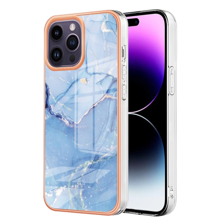 Electroplating Marble Dual-side IMD Phone Case, For iPhone 15 Pro Max, For iPhone 15 Pro, For iPhone 15 Plus, For iPhone 15