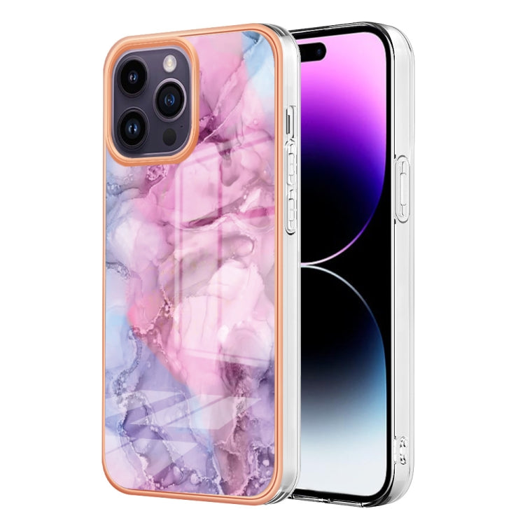 Electroplating Marble Dual-side IMD Phone Case, For iPhone 15 Pro Max, For iPhone 15 Pro, For iPhone 15 Plus, For iPhone 15