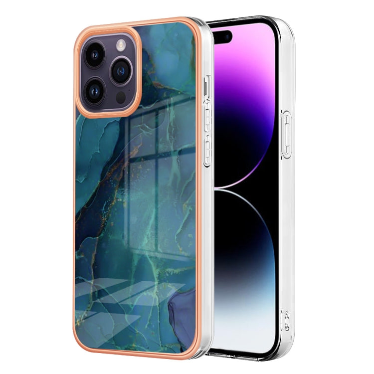 Electroplating Marble Dual-side IMD Phone Case, For iPhone 15 Pro Max, For iPhone 15 Pro, For iPhone 15 Plus, For iPhone 15