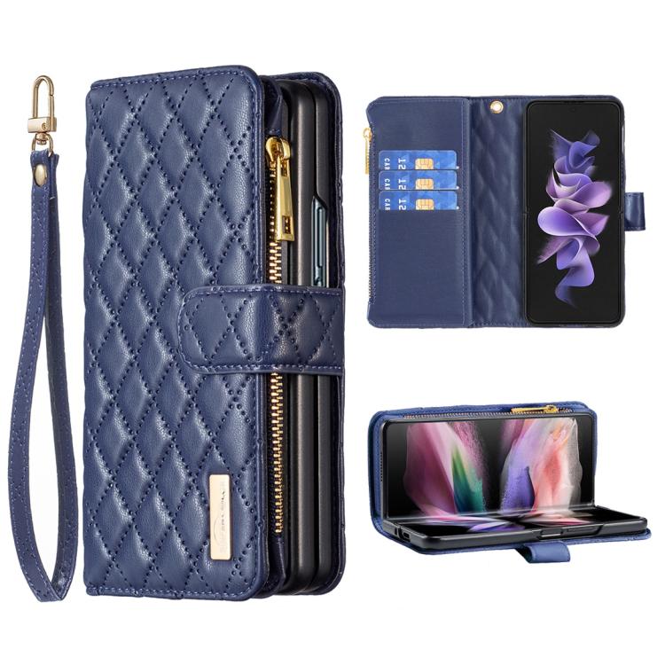 Diamond Lattice Zipper Wallet Leather Flip Phone Case