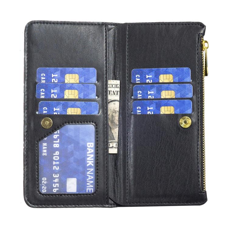 Diamond Lattice Zipper Wallet Leather Flip Phone Case