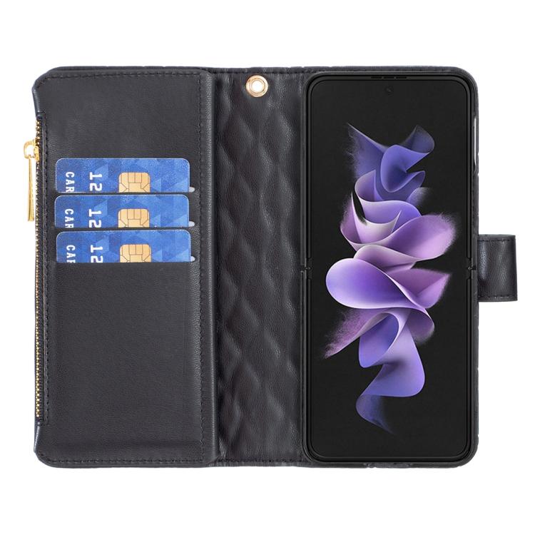 Diamond Lattice Zipper Wallet Leather Flip Phone Case