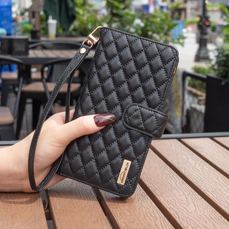 Diamond Lattice Zipper Wallet Leather Flip Phone Case