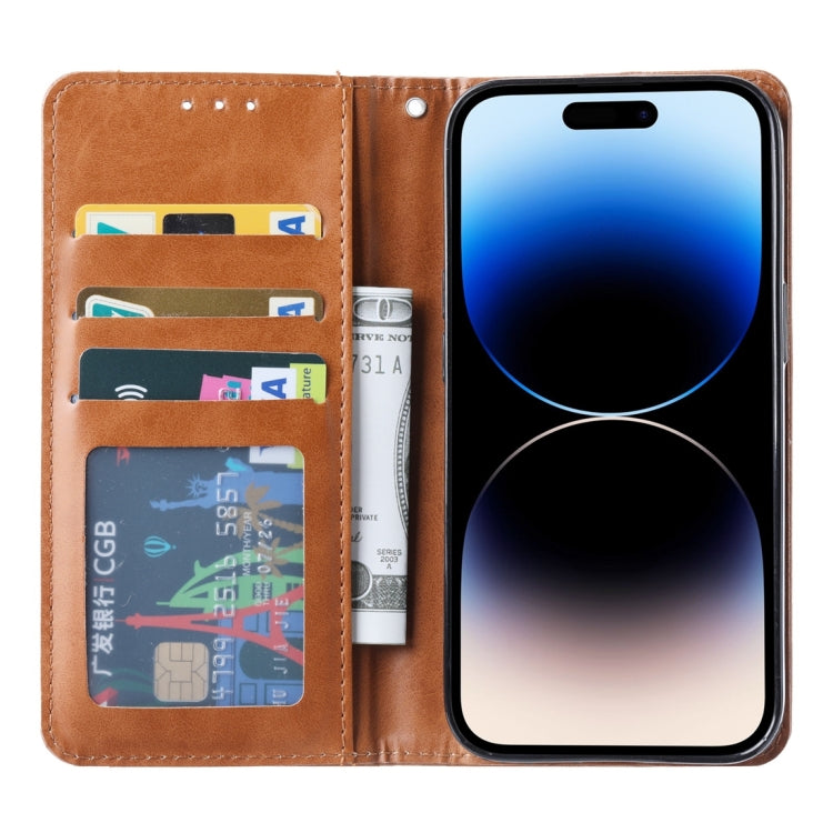 Knead Skin Texture Flip Leather Phone Case, For iPhone 15 Plus, For iPhone 15
