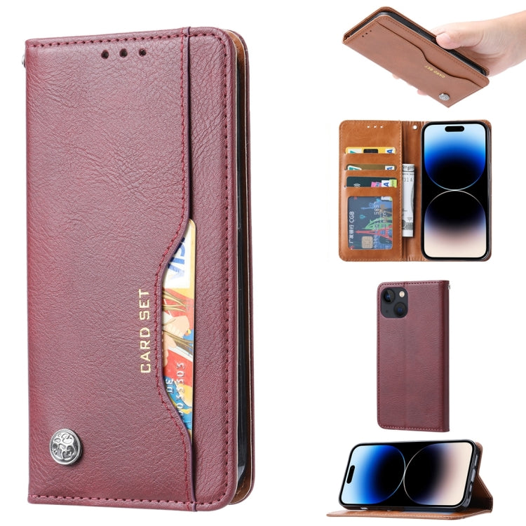 Knead Skin Texture Flip Leather Phone Case, For iPhone 15 Plus, For iPhone 15