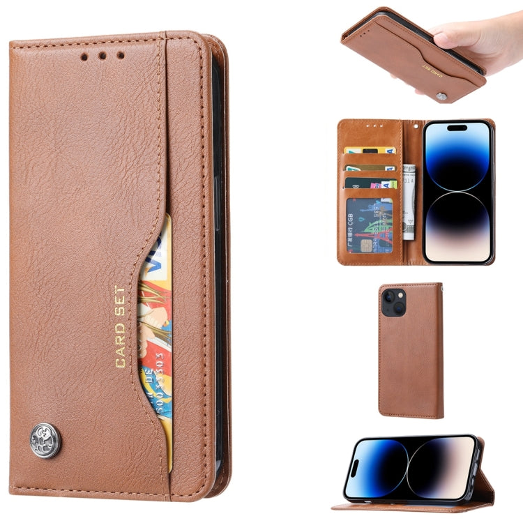 Knead Skin Texture Flip Leather Phone Case, For iPhone 15 Plus, For iPhone 15