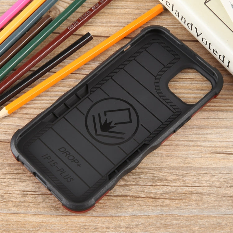 Non-slip Shockproof Armor Phone Case with Ring Holder, For iPhone 15 Plus, For iPhone 15