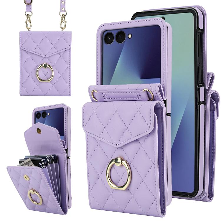 Diamond Lattice RFID Card Slot Phone Case with Ring Holder