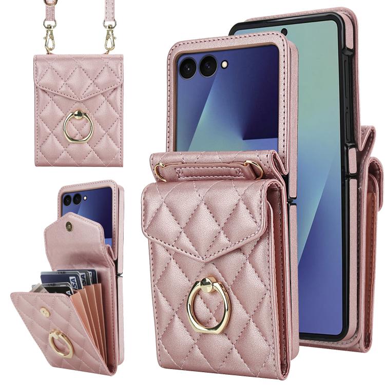 Diamond Lattice RFID Card Slot Phone Case with Ring Holder