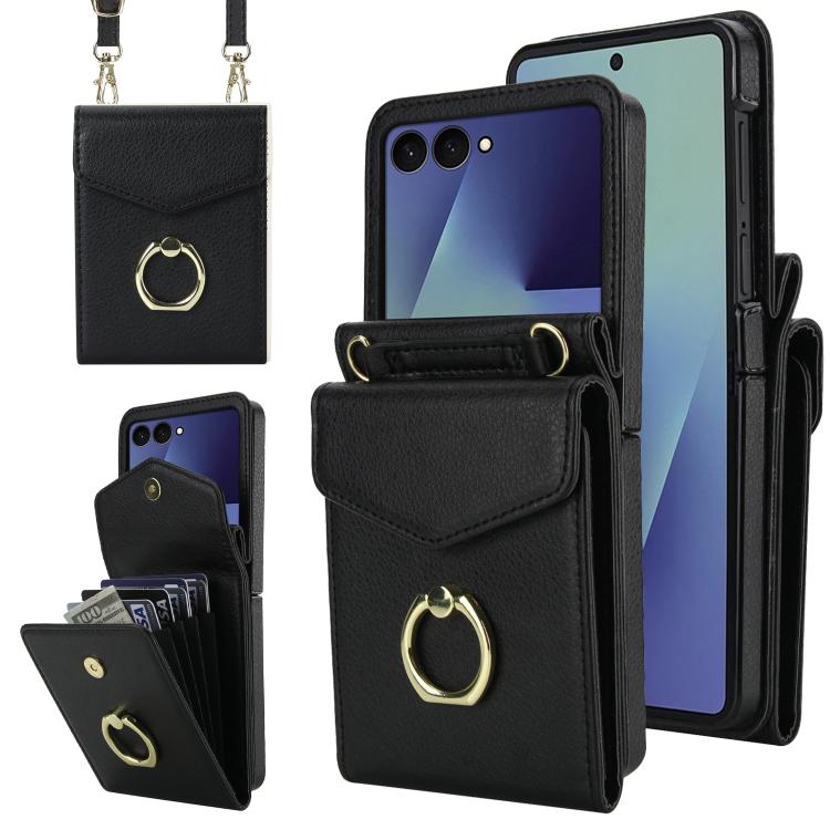 Litchi Texture RFID Card Slot Phone Case with Ring Holder