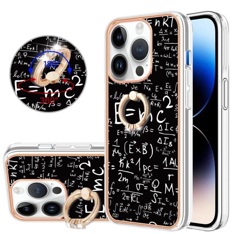 Electroplating Dual-side IMD Phone Case with Ring Holder, For iPhone 14, For iPhone 14 Pro, For iPhone 14 Pro Max