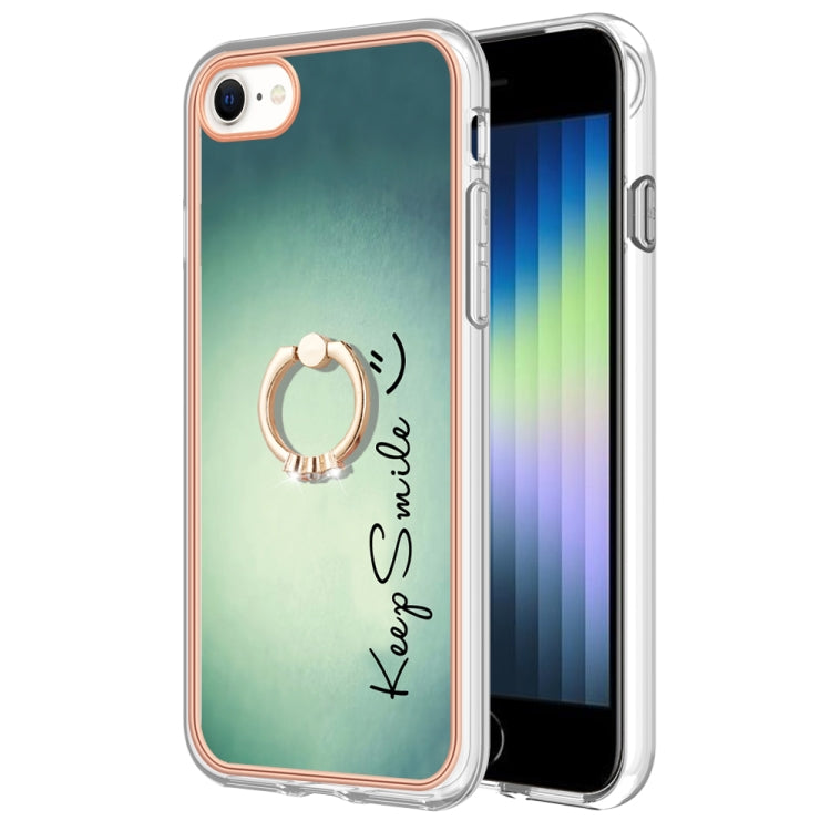 Electroplating Dual-side IMD Phone Case with Ring Holder, For iPhone SE 2022 / SE 2020 / 8, For iPhone 13 Pro Max, For iPhone 13 Pro