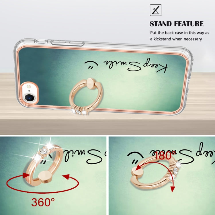 Electroplating Dual-side IMD Phone Case with Ring Holder, For iPhone SE 2022 / SE 2020 / 8, For iPhone 13 Pro Max, For iPhone 13 Pro
