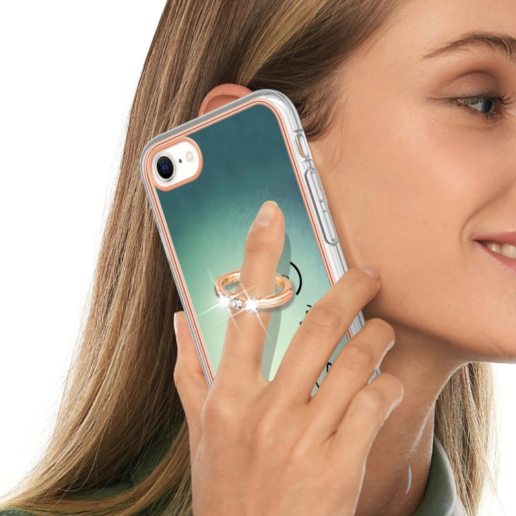 Electroplating Dual-side IMD Phone Case with Ring Holder, For iPhone SE 2022 / SE 2020 / 8, For iPhone 13 Pro Max, For iPhone 13 Pro