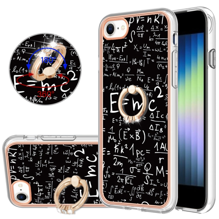 Electroplating Dual-side IMD Phone Case with Ring Holder, For iPhone SE 2022 / SE 2020 / 8, For iPhone 13 Pro Max, For iPhone 13 Pro