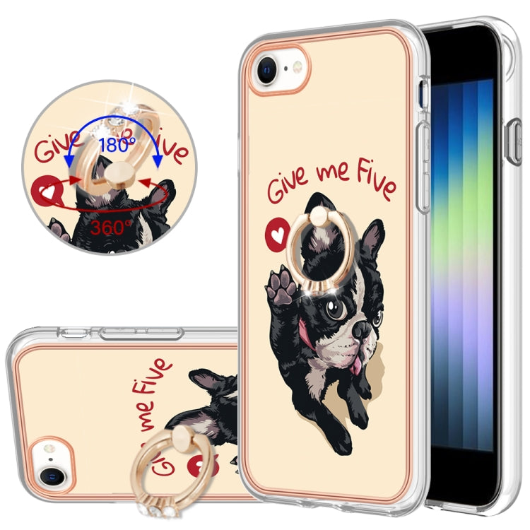 Electroplating Dual-side IMD Phone Case with Ring Holder, For iPhone SE 2022 / SE 2020 / 8, For iPhone 13 Pro Max, For iPhone 13 Pro