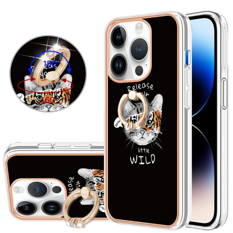 Electroplating Dual-side IMD Phone Case with Ring Holder, For iPhone SE 2022 / SE 2020 / 8, For iPhone 13 Pro Max, For iPhone 13 Pro