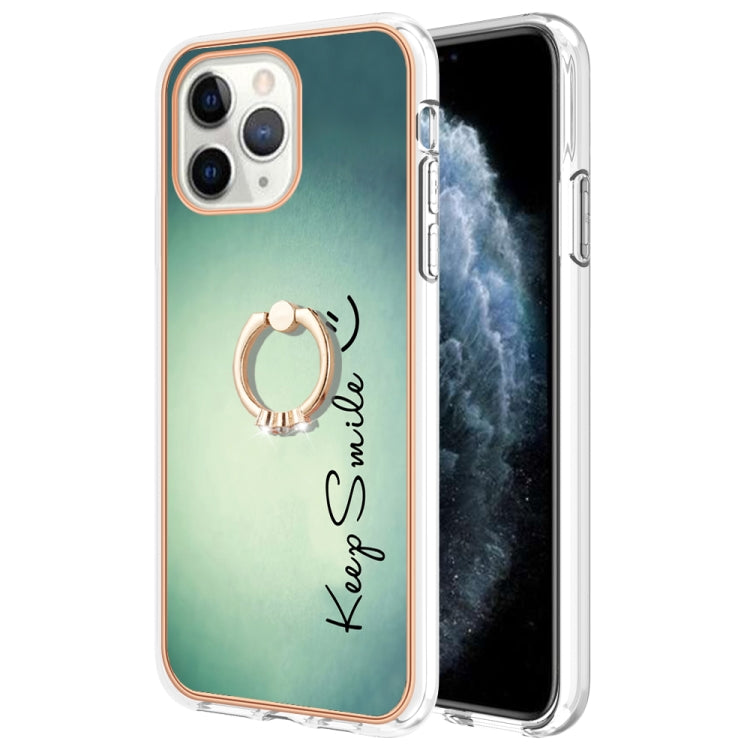 Electroplating Dual-side IMD Phone Case with Ring Holder, For iPhone 11 Pro Max, For iPhone 11